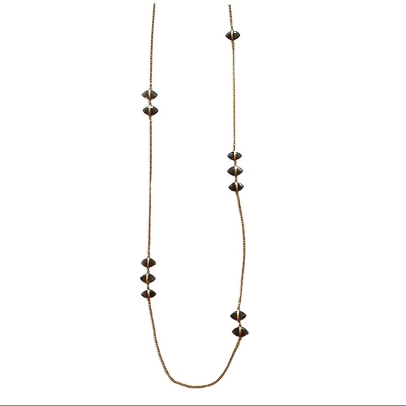 Chan Luu Long Chain Necklace Smoky Quartz Gemstones Gold Plated Sterling Silver - Picture 7 of 10